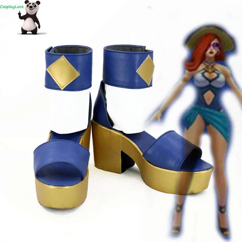 LOL 2018 Pool Party Miss Fortune Blue Cosplay Shoes Boots Newest Custom Made For Halloween CosplayLove | Тематическая одежда и
