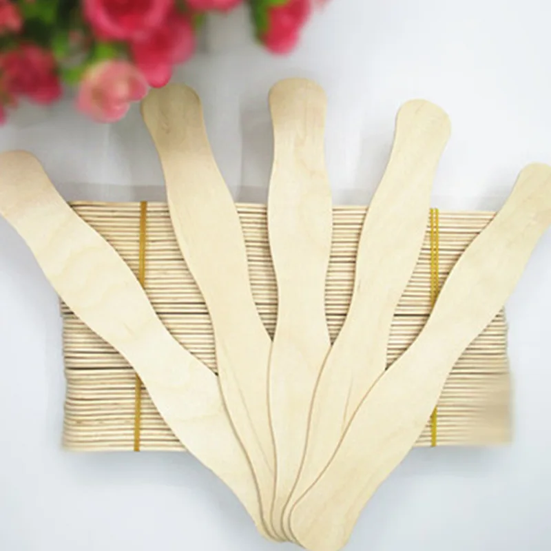 50pcs 20x3cm natural wavy wood craft sticks