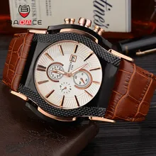 BADACE Luxury Top Brand Quartz Watches Mens Date Display Watch Men Hours Leather Strap Sport WristWatch Relogio Masculino 2188