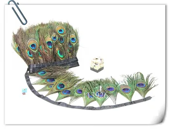 

1 yard peacock Feather Strip/ribbon Wedding peacock Feather Boa , Burlesque Fancy Dress,party decoration ,feather headdress