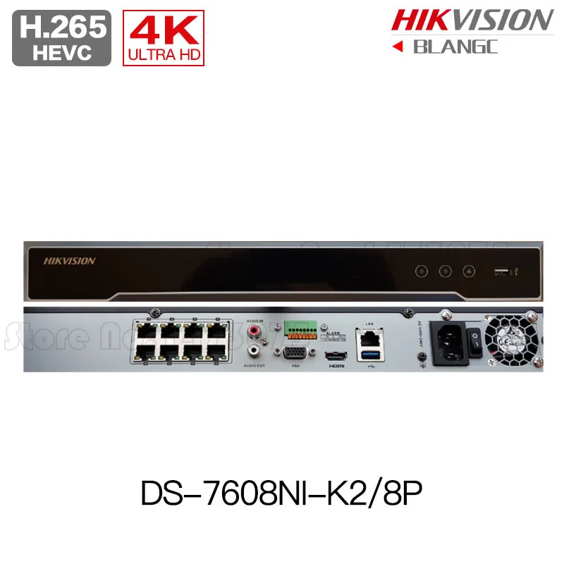 In Stock Hikvision H 265 English NVR DS 7608NI K2 8P 2SATA 8 POE Ports 8ch