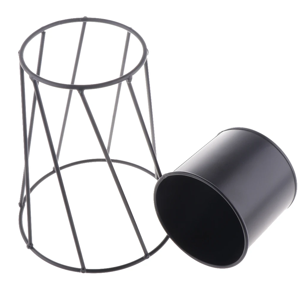 MagiDeal Iron Vase Planter Rack Flower Pots Shelf Metal Pots Organizer Home Party Decoration Vase Dried Flower Ornaments