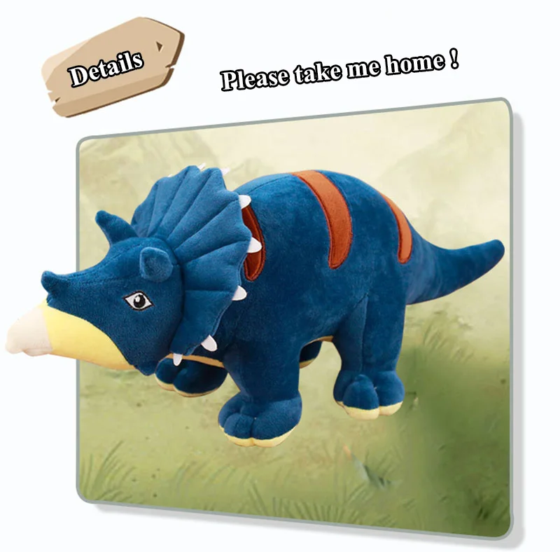 1pc Cute Cartoon Dinosaur Plush Toys Lovely Animals Triceratops Stuffed Toy Dolls for Children Boys Birthday Christmas Gift (13)