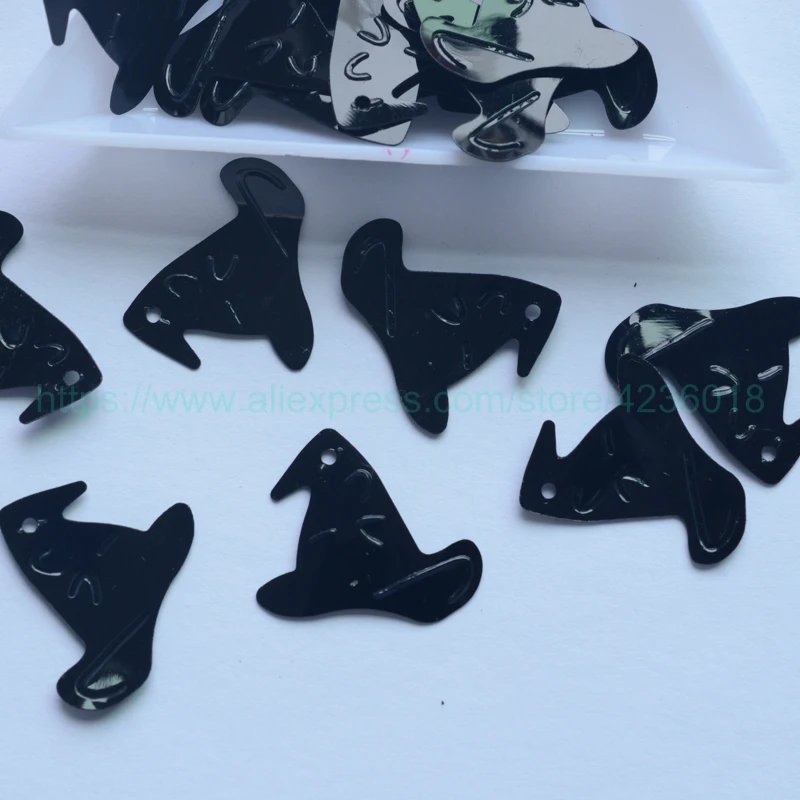 

Sequin 25g 18*21mm Black Witch Hat Shaped PVC loose Sequins For Crafts Paillettes Sewing Decoration Kids DIY Accessory