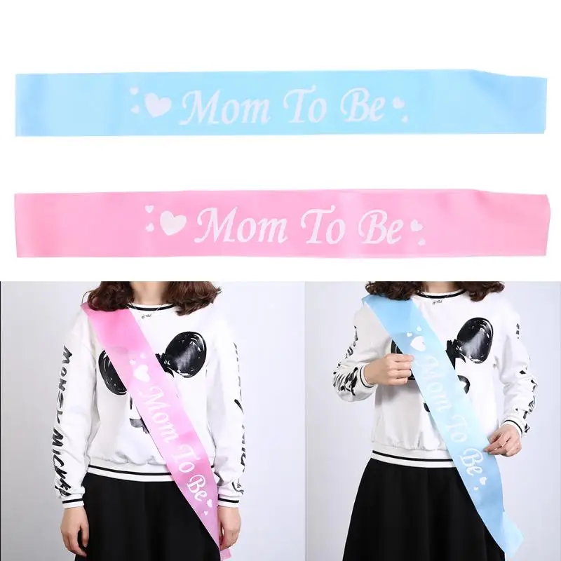 

Mum To Be Sash Infant Baby Shower Boy Girl Pregnant Annoucement Sash Newborn Shower Sashes Party Decoration Supplies Pink Blue