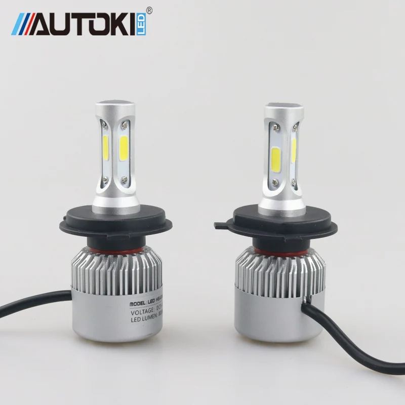 Free-Shipping-Autoki-High-Power-COB-LED-Chips-Car-Headlight-Conversion-Kit-H4-Hi-lo-Super
