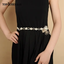TOPQUEEN SH146 Свадебные ремни сделать жемчугом бисером золотой пояс свадебный пояс для невесты Свадебные аксессуары тонкий пояс