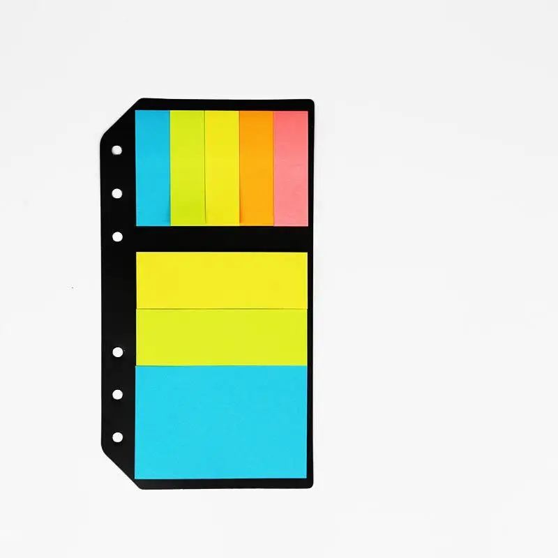 

Colored Sticky Notes Paper Memo Pad with Holes, Notebook Diary Accessory Notepad Loose-leaf Organizer Notes