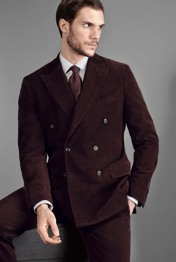 2018 Latest Coat Pant Designs Wine red burgundy velvet