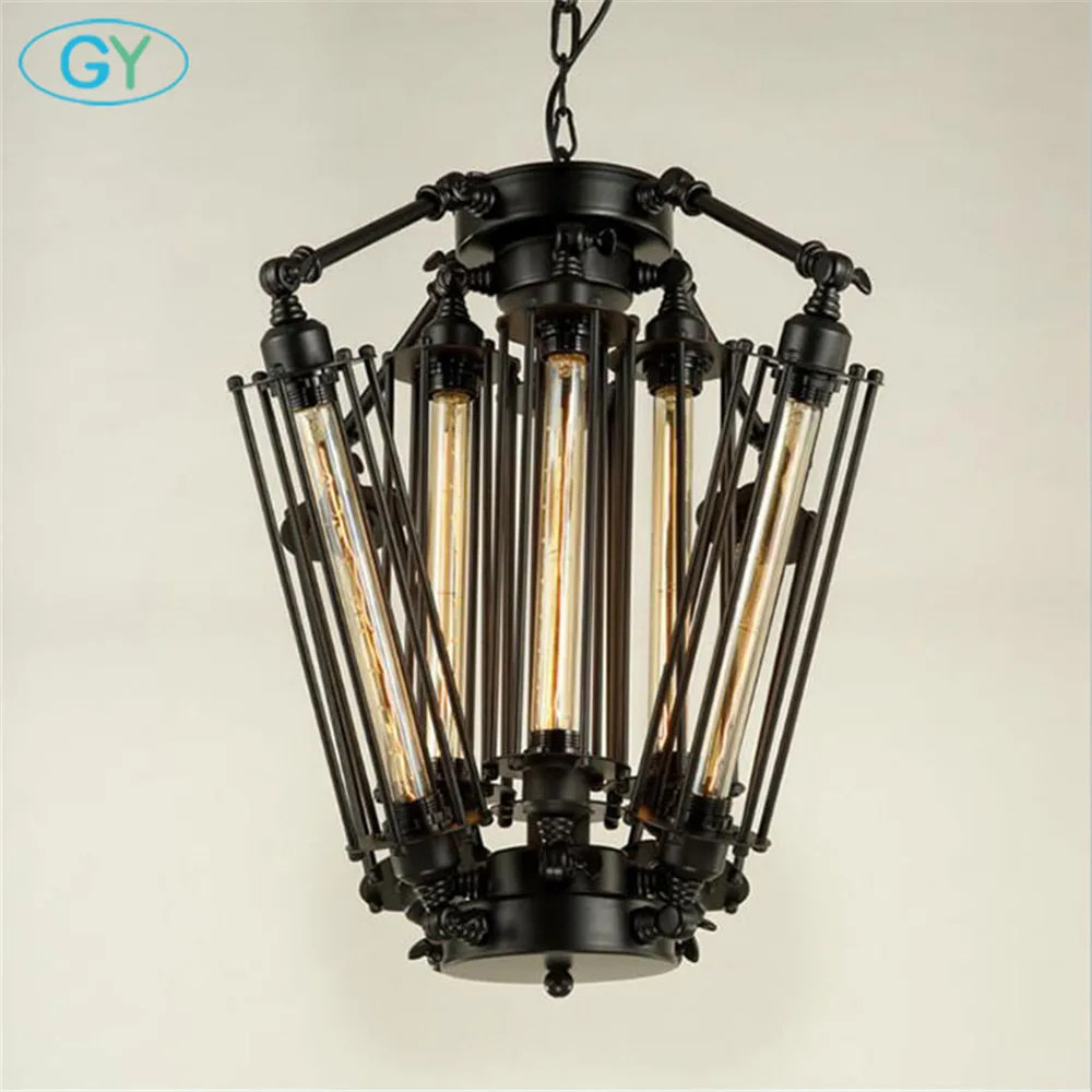 

Luminaire Novelty Bar Lamp Loft Vintage Chain Pendant Chandelier Creative Industrie Cafe/Restaurant Edison Pendant Lamp 8 Lights