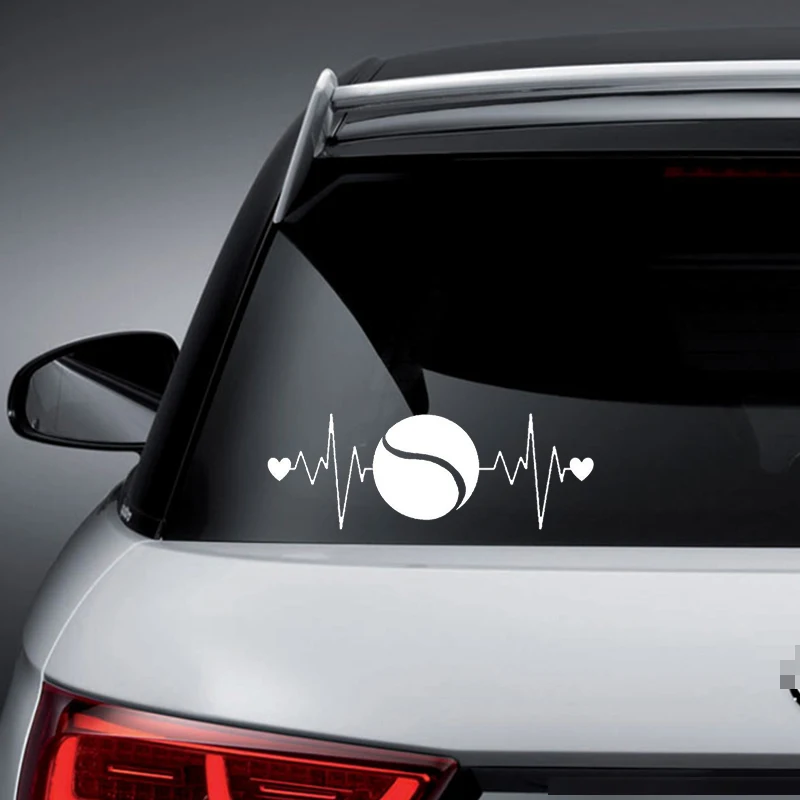Fashion Tennis Heartbeat Lifeline Racquet Car Sticker Vinyl