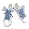 1Pair Organza Shoe strings Women Bow Shoelaces Flat Silk Satin Ribbon canvas shoes shoelace Sneakers Sport Shoes Laces Gift ► Photo 3/6