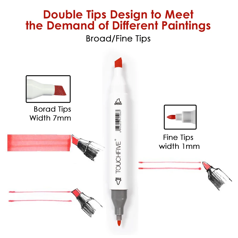 Touchfive 40/60/80/168 Цвет маркеры для анимации ручка Набор для рисования эскизные ручки для рисования на спиртовой основе товары для рукоделия с 6 подарки