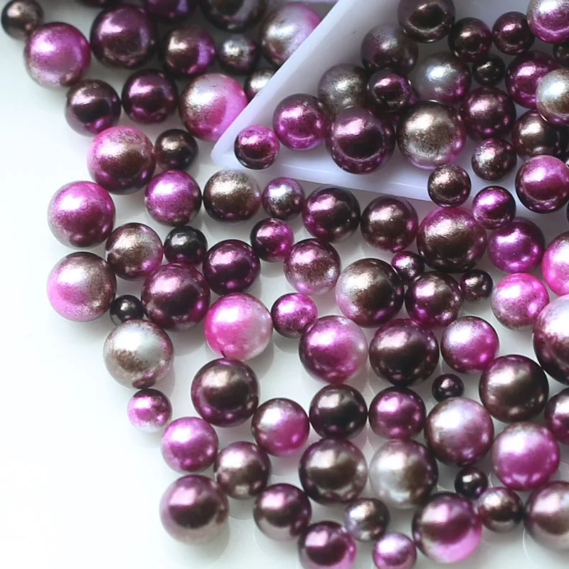 

Mix Rainbow Color Round Imitation Pearl Beads No Hole Loose Beads DIY Craft Making for Women LBShipping