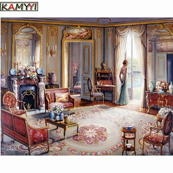 

5D DIY Diamond Embroidery Elegant Lady Room Diamond Painting Cross Stitch Full Square Rhinestone Mosaic Decoration Gift