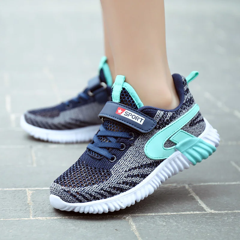 Детские кроссовки для бега; летняя спортивная обувь для мальчиков; Tenis Infantil; дышащая обувь для девочек; Chaussure Enfant; цвет синий; большие размеры 29-40