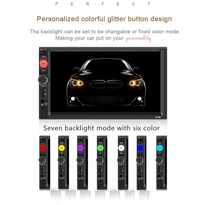 2 din Car radio double din autoradio universal multimedia player auto audio mp4 mp5 mirror link with rear camera touch screen