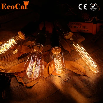 

LED Edison Bulb Retro Incandescent lamp E27 Vintage Filament Light 220V T45 Lamp for Home decor Bombillas indoor lighting