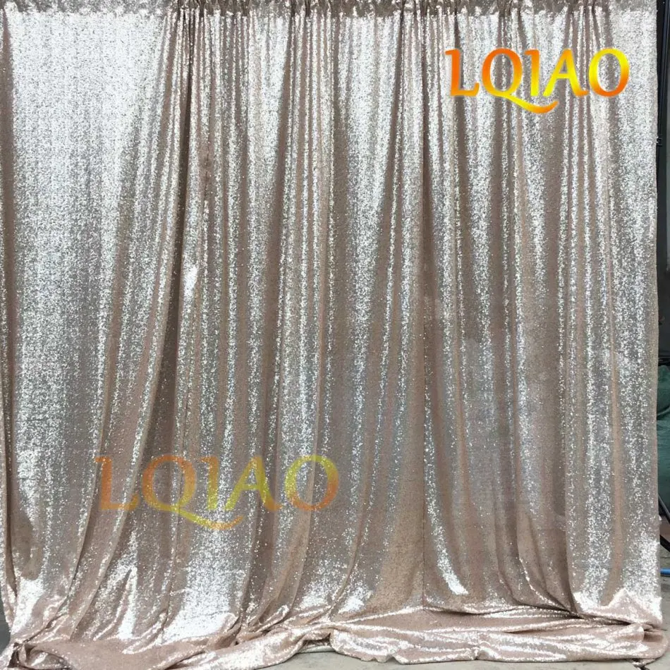 

Customize-1pc 8x10FT(WxH) and 1pc 6x6FT Champagne Sequin Backdrop Photobooth Backdrop For Christmas/Party/Wedding Decoration