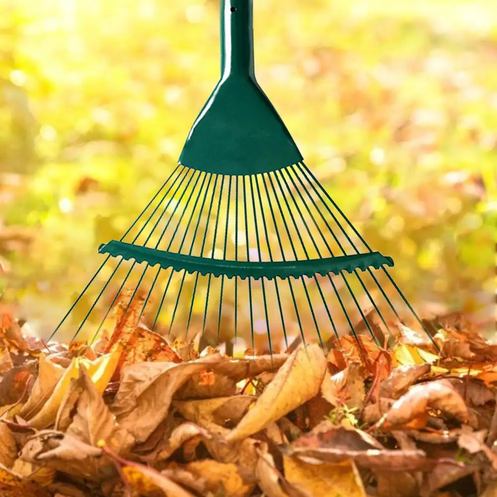 

22 Teeth Adjustable Garden Grass Leaf Rake Folding Head Grass Rake Sapless Gardening Supplies