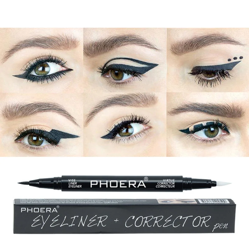 

Natural Waterproof Eyeliner Double Sides Eye Line Corrector Pen Long-lasting Liquid Eye Liner Pen Make Up Tool TSLM1