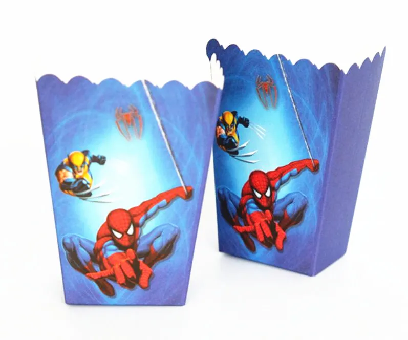 Тематический набор для вечеринки с изображением Человека-паука, посуда, тарелка, салфетки, баннер, коробка для конфет на день рождения, вечерние украшения для детского душа