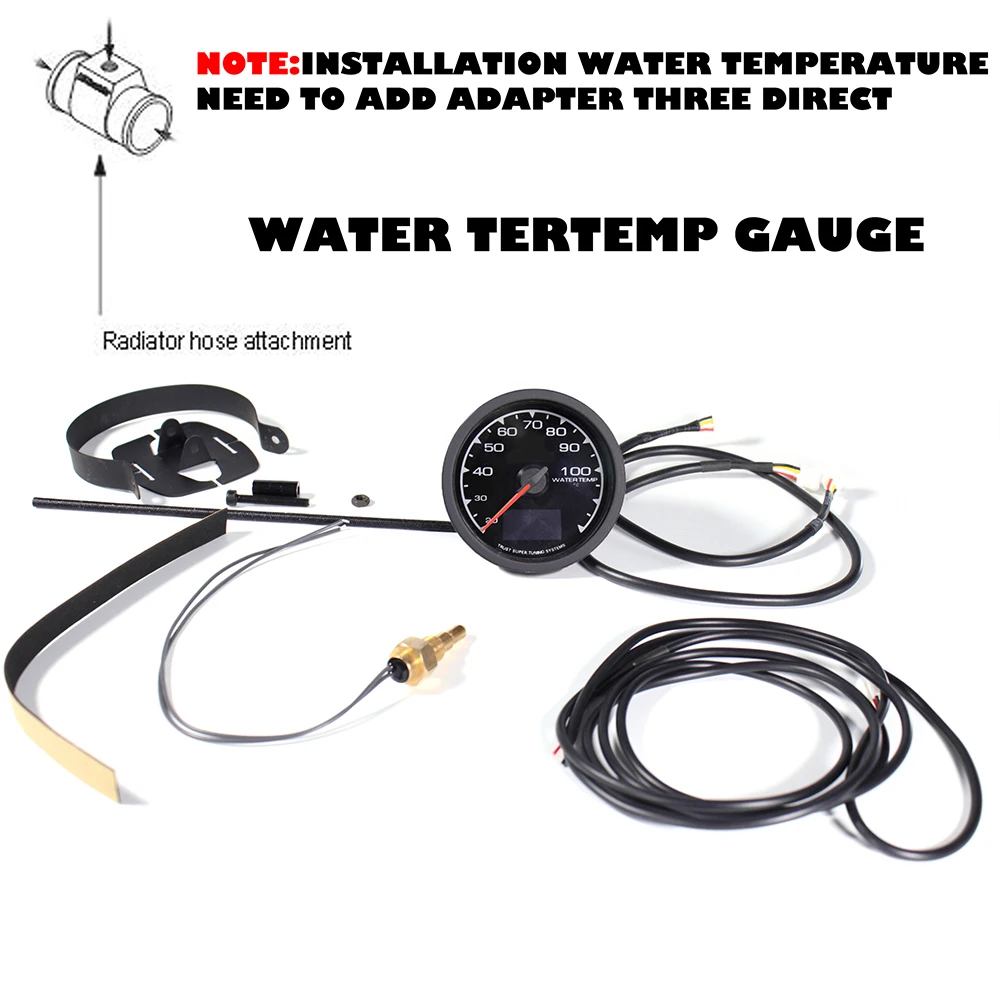 

Universal automatic Racing Gauge Water Temperature Gauge With Voltage Meter GReddi 7 LED Light LCD Sensor 62mm Water TEMP Gauge