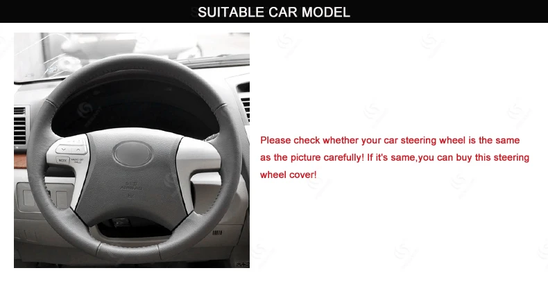 Toyota Highlander 2008-2013 Toyota Camry 2007-2011 Black Artificial Leather Auto Steering Wheel Covers