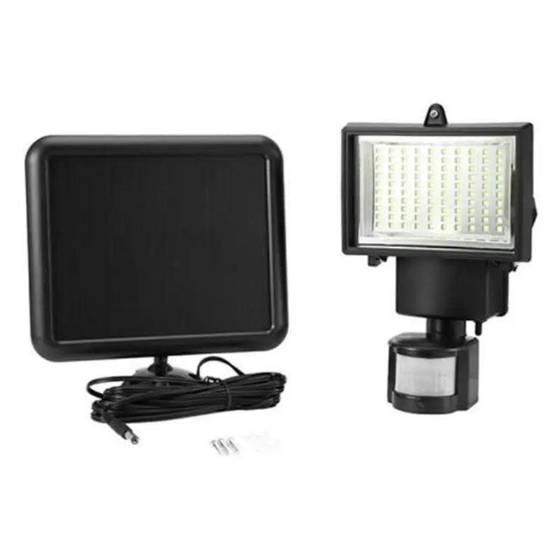 

New 100 LED Rechargeable Solar Power Infrared Motion Detector Security Lamp Light for Garden