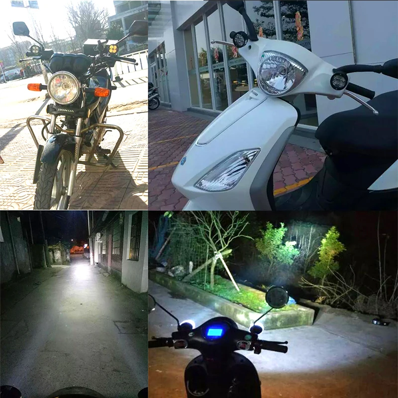 Motorcycle Scooter LED Headlight Fog DRL Spot Lights 6W Spotlight Foglamp External Mounted Lamp High Power Bright DIY Lighting (7)