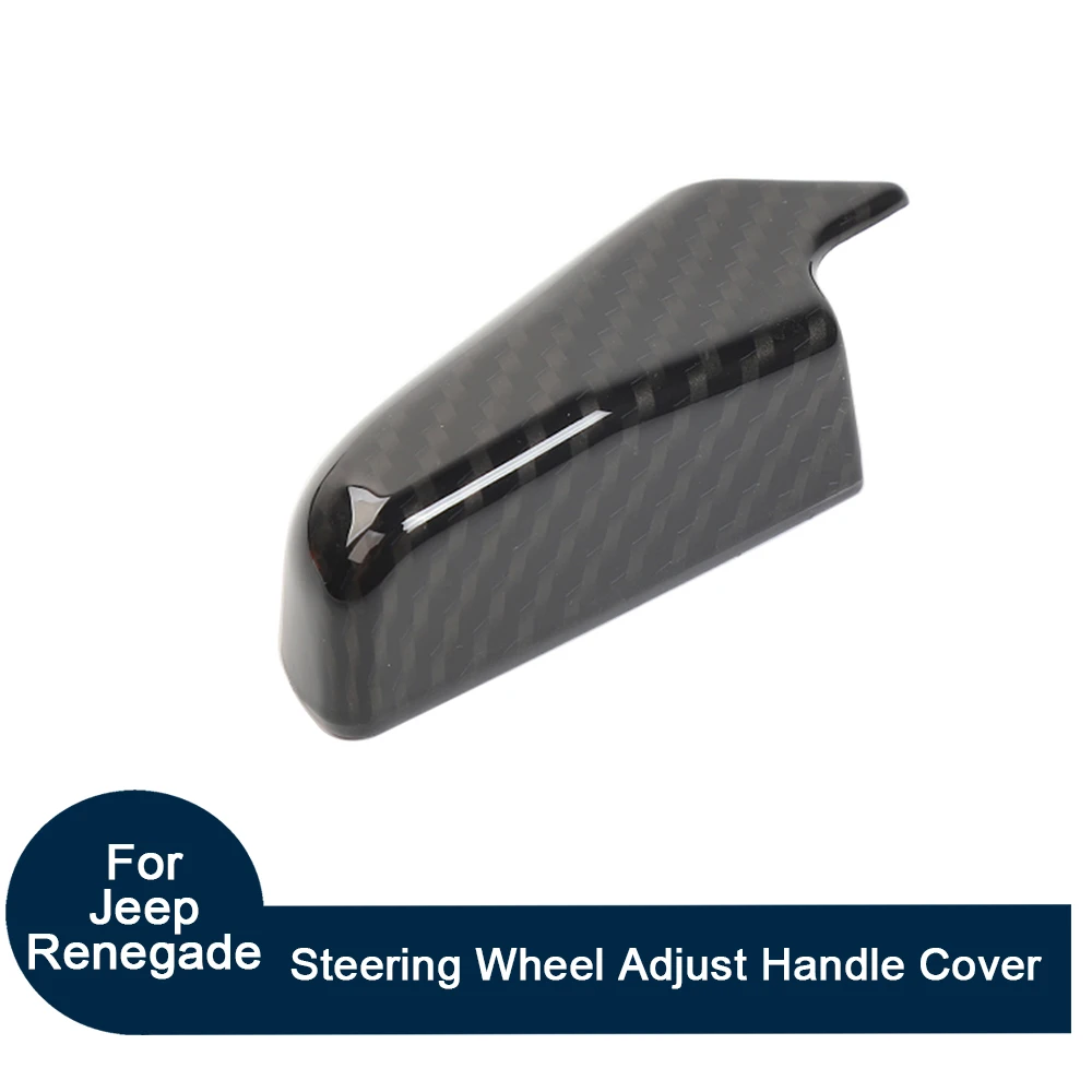 

Auto Styling Steering Wheel Adjust Handle Decoration Cover Fit For Jeep Renegade 2017+ 1PCS Interior Chromium ABS Carbon Fiber