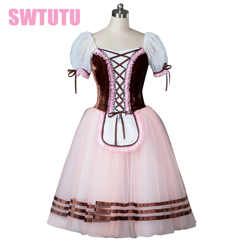 gilrs Brown Romantic ballet tutus,Giselle Ballet Tutu,Giselle ballet dress for children,long ballet tutu BT8904