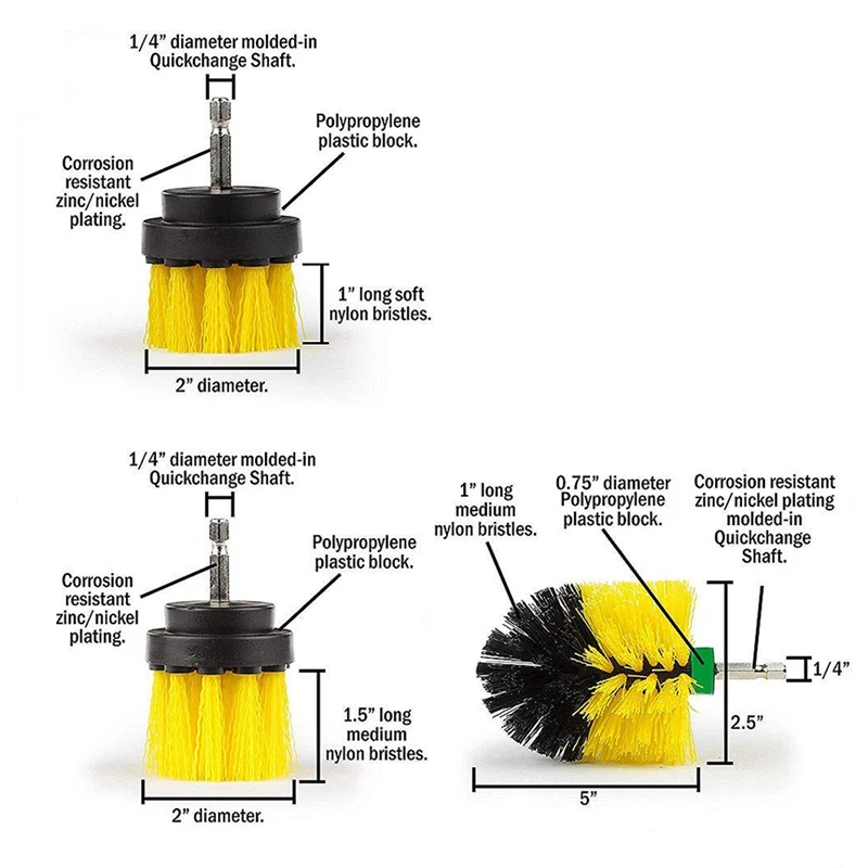 Набор насадок для дрели-набор для очистки скруббера-щетка для дрели всех целей-подходит для большинства сверл-скруббер питания Cl