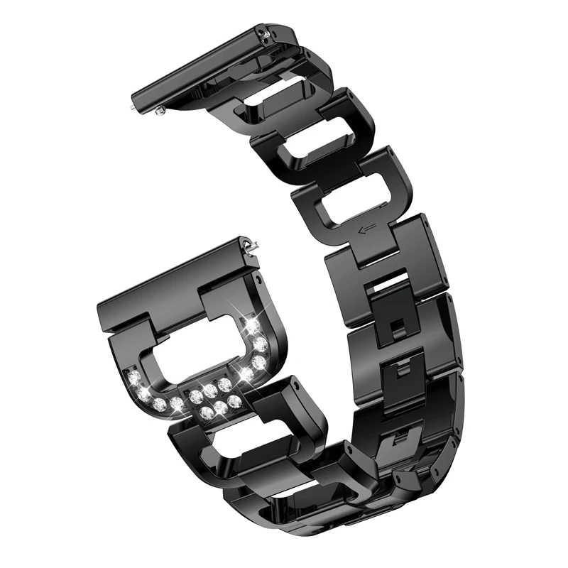 

22mm Diamond Metal Crystal Stainless Steel Watch Strap Bracelet for Huawei Watch GT Quick Release Watchband Gear S3 Wristband