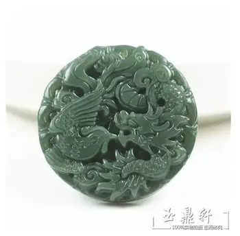 

Xinjiang Hetianqingyu natural jade dragon and phoenix jade pendant dragon pendant jade tablets