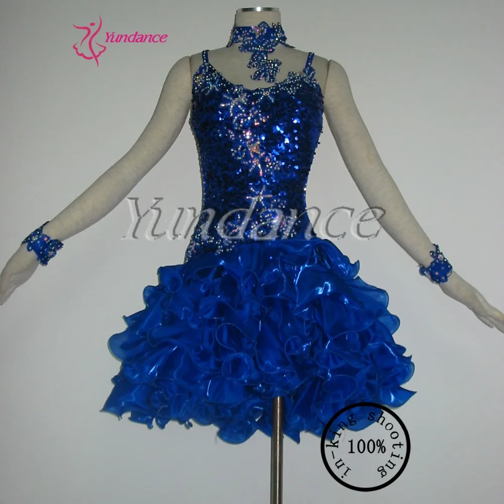 Лидер продаж года; женское мини-платье для латиноамериканских танцев с блестками; L-1112