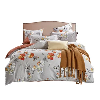 

Beautiful Fresh Rust Red Roses Elegant Warm Bedding Set Duvet Cover Sheet Pillow Case 100% Cotton 2 size L/XL 4 Pcs/set