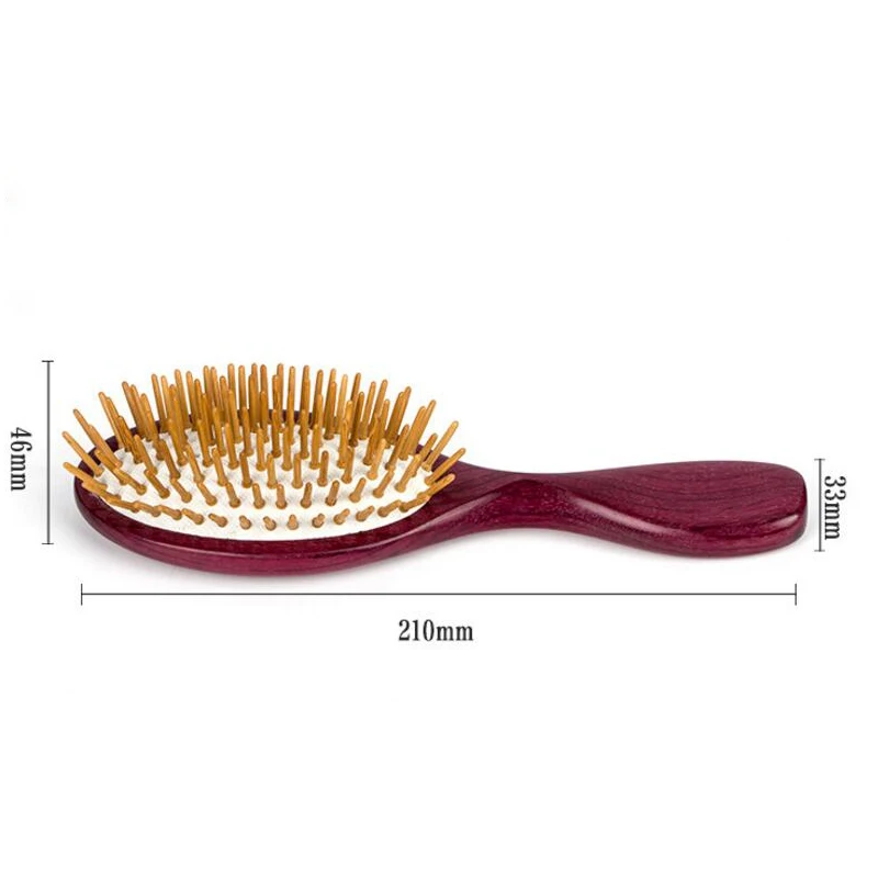 1 PC Фиолетовый сандалового дерева антистатические головка щетки здоровья изысканные деревянные Расческа для укладки волос инструменты Щетка для волос Массажная расческа G0312