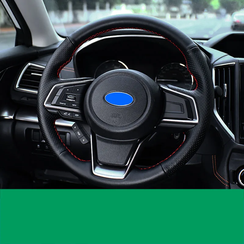 

lsrtw2017 real leather car steering wheel cover for subaru xv 2018 2019 outback legacy