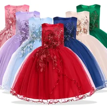 Летние нарядные платья для девочек; платье принцессы для выпускного вечера; свадебное платье с цветочным узором для девочек; одежда для детей; 5 От 6 до 10 лет