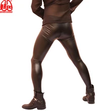 Сексуальная мужская сценическая танцевальная одежда узкие брюки-карандаш из искусственной кожи модные повседневные Леггинсы зауженные Клубные танцевальные одежда FX10095