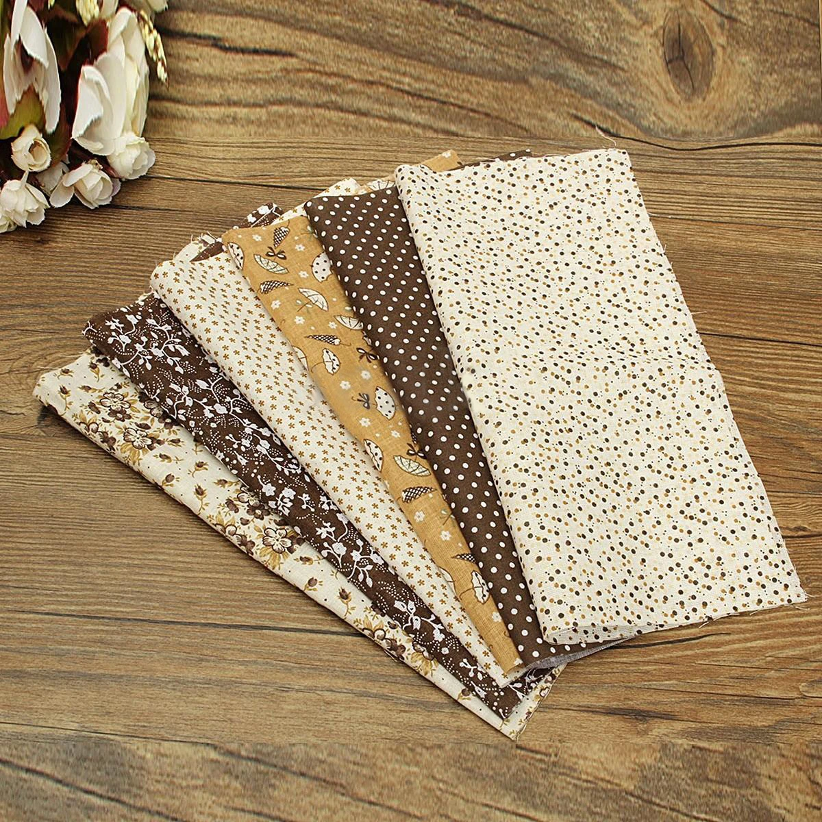 6PCS 25*25cm Pre-Cut Fat Quarters Bundle Cotton Quilt Fabric Patchwork Craft Grey Assorted