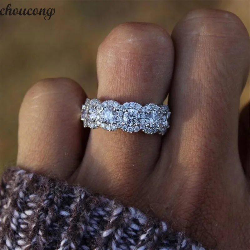 

choucong 2019 Statement Promise Ring 925 sterling Silver AAAAA Zircon cz Engagement Wedding Band Rings For Women Party Jewelry