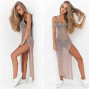 

Women Swimwear Bathing Suit One Piece Beach Dress Crochet Bikini Cover Up Beach Dress