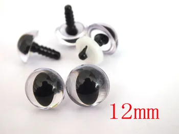 

100pcs 12 mm Safety Eyes clear cat eyes toy accessories with washers -yellow