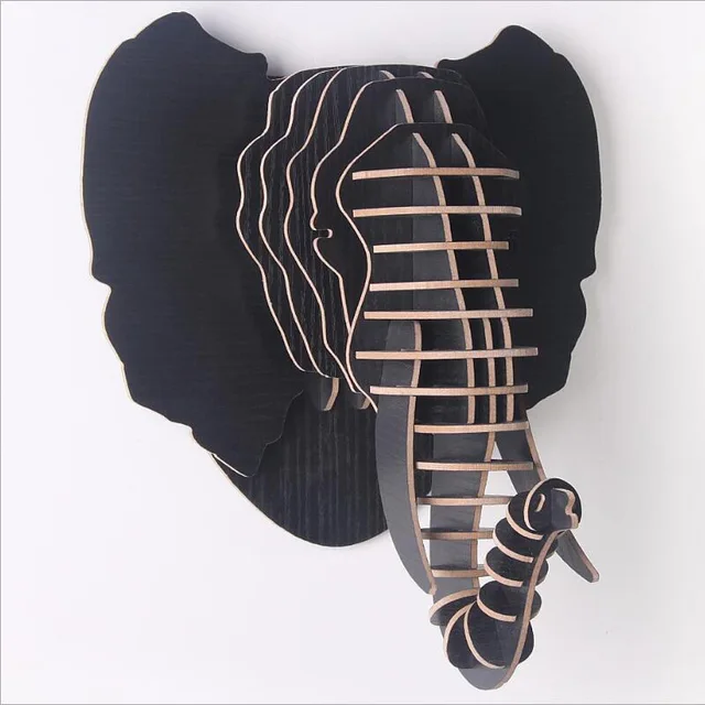 Ins Nordic Style Diy Wood Elephant Head Wall Hanging Creative Ins Nordic Style Diy Wood Elephant Head Wall Hanging Creative Home Decor Mdf Craft