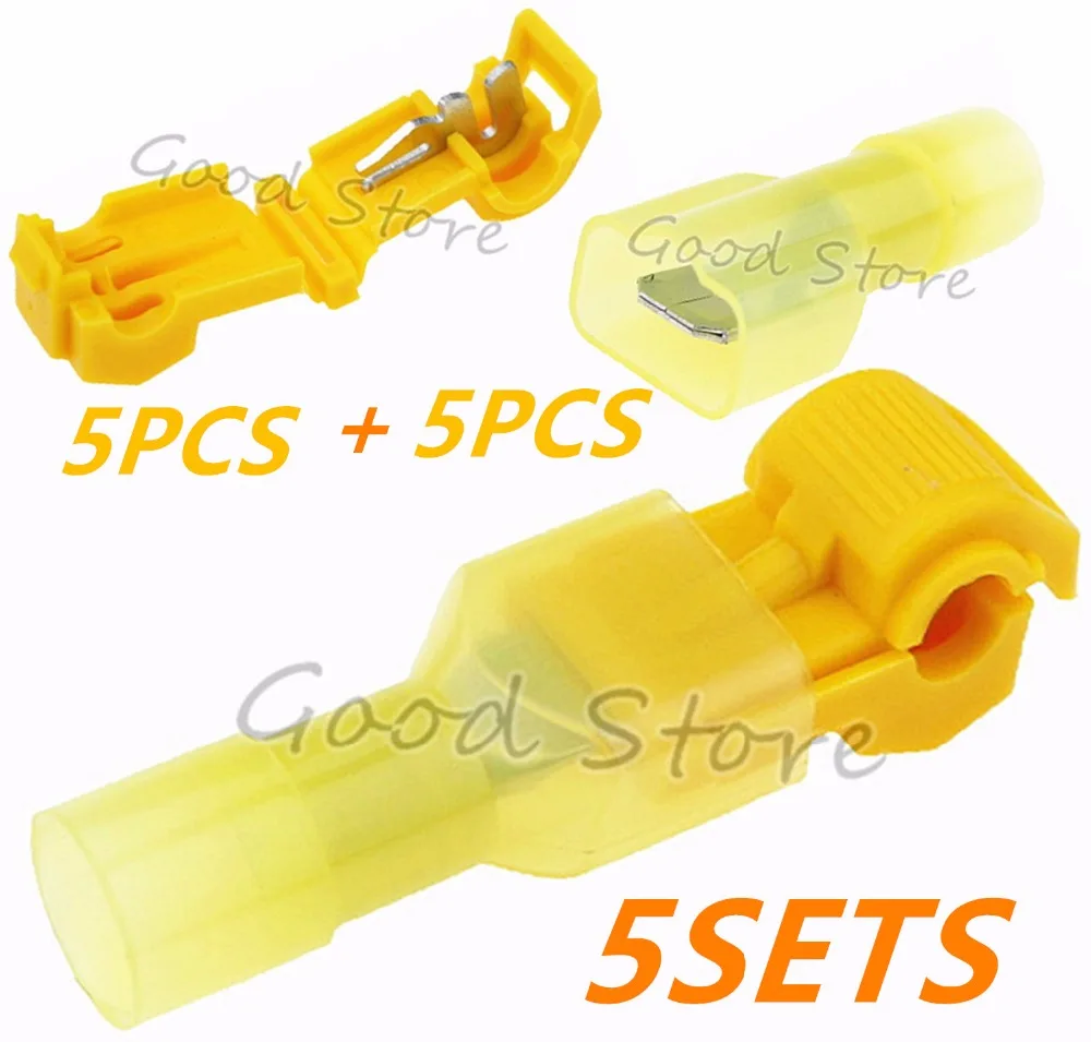 

10PCS/(5set) Scotch Lock Electrical Cable Connectors Quick Splice Lock Wire Convenient Terminals Crimp Yellow For 4.0-6.0mm Line