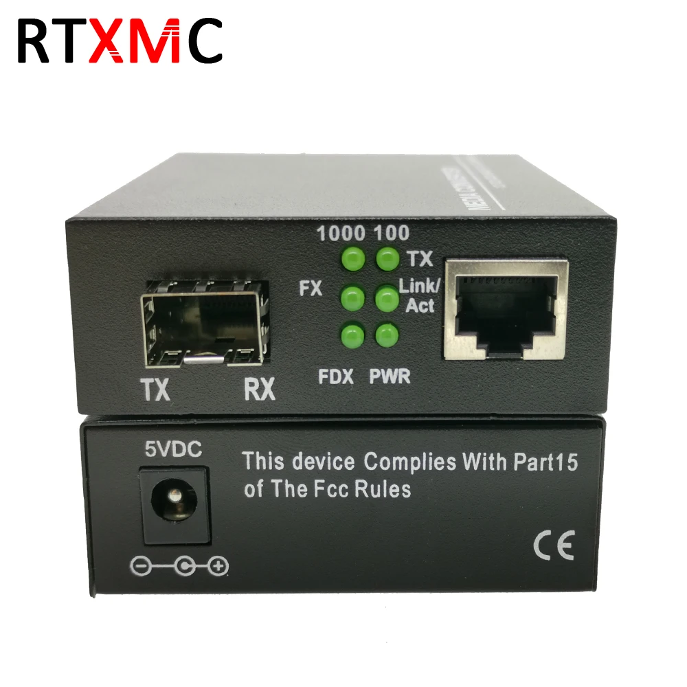 SFP волокна Media Converter к RJ45 Gigabit Media Converter SFP 10/100 ...