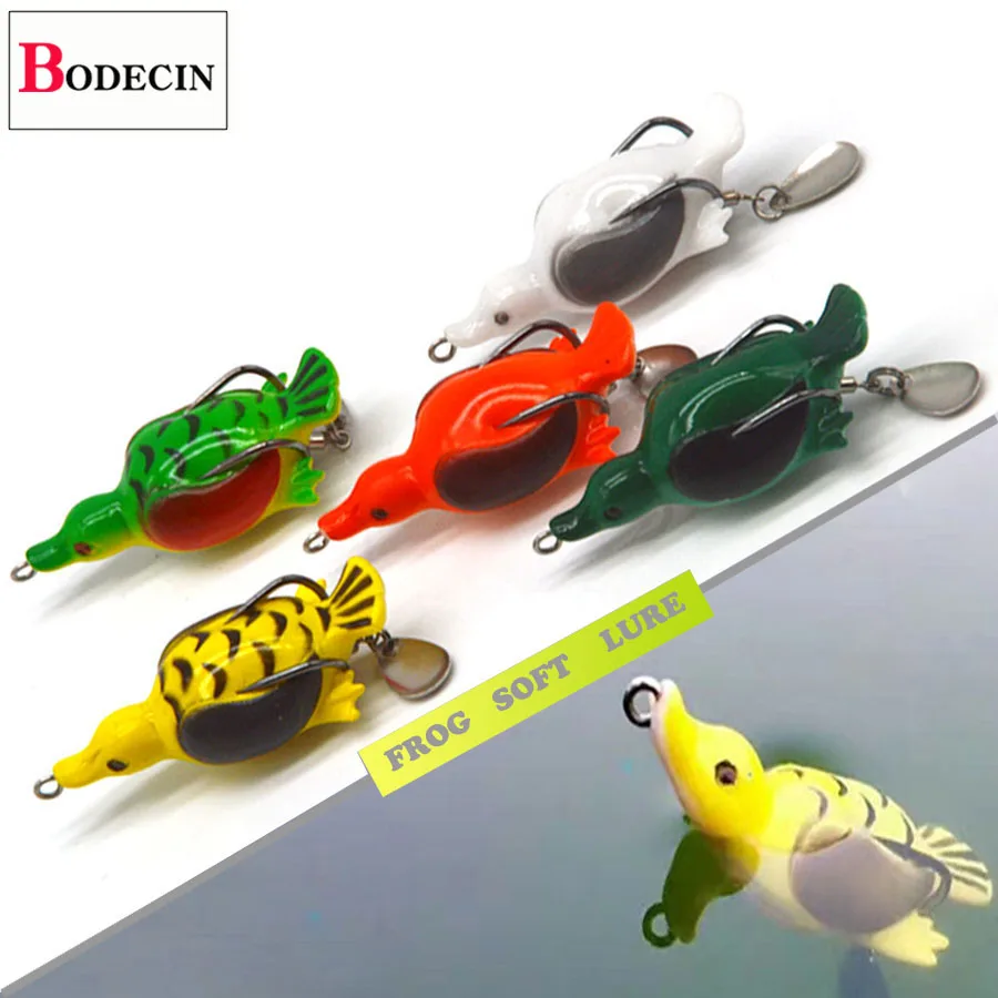 Soft Plastic Snakehead Jump Frog Lures Bass Topwater Swimbait 1PCS Duck Tube Artificial Bait Salt Water Fishing Lures China Sea (10)