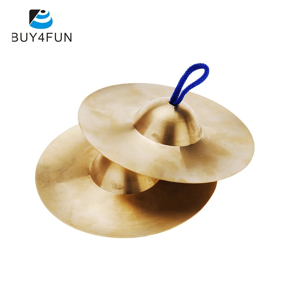 

15cm / 5.9in Mini Small Copper Hand Cymbals Gong Band Rhythm Percussion Musical Instrument Toy for Kids Children